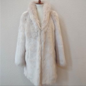 Faux fur coat with pockets womens size M